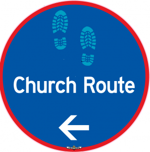 church-route-sign